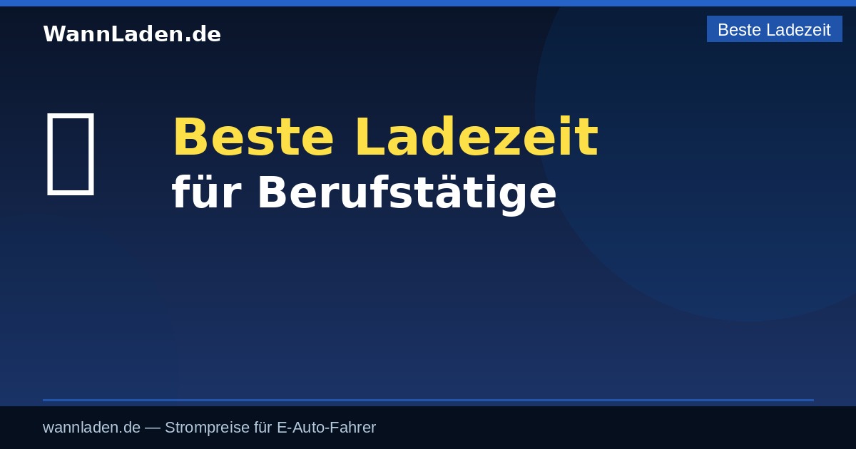 Beste Ladezeit für Berufstätige – E-Auto günstig laden