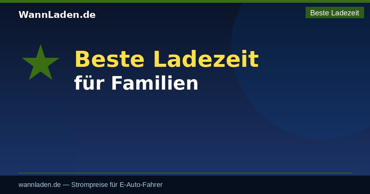 Beste Ladezeit für Familien – E-Auto günstig laden