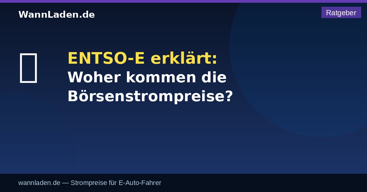 ENTSO-E erklärt – Börsenstrompreise für E-Auto-Fahrer